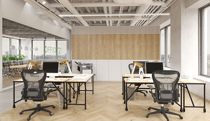 Air duct cleaning on commercial office