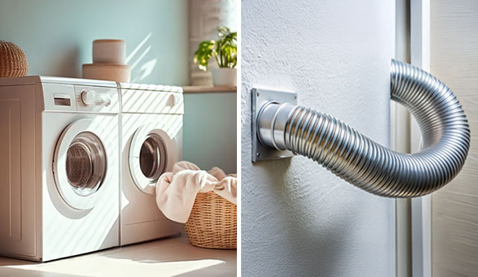 Clean laundry room dryer vent ventilation maintenance