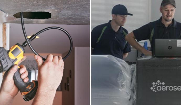 Collage of duct sanitizing and sealing