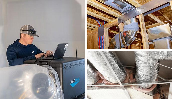 Collage of duct sealing services