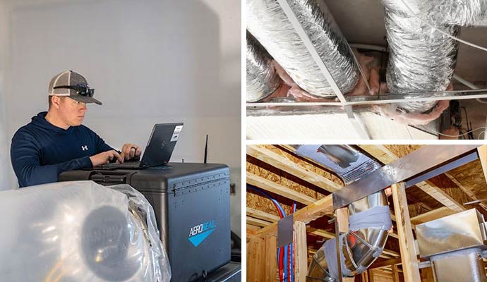 Collage of multiple duct sealing services