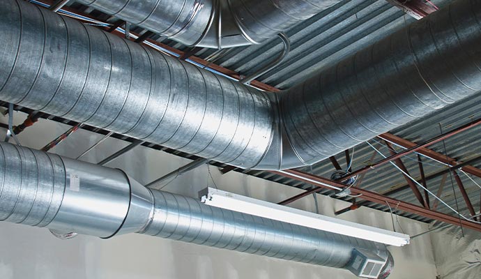 Commercial spiral sheet metal air duct cleaning 