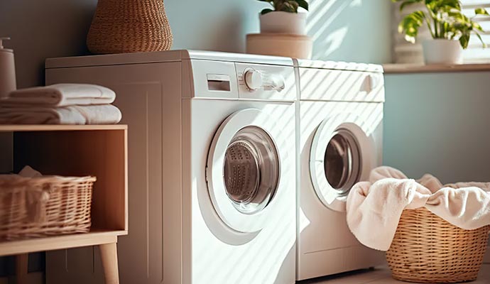 Fire protected washing machine