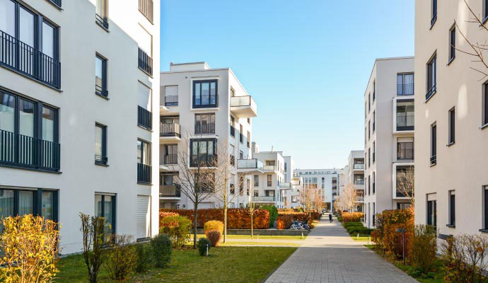 Apartment complex exterior