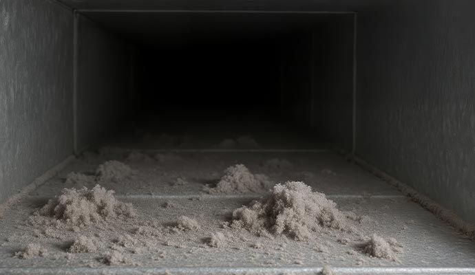 Dirty air duct interior