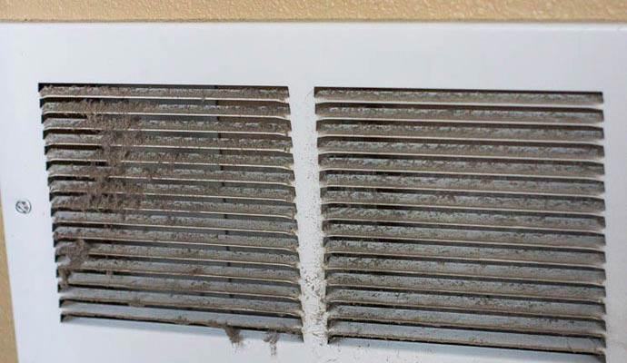 Dusty clogged air vent cover