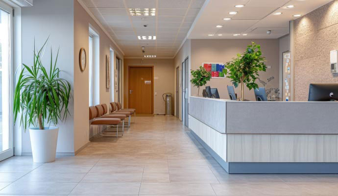 Modern clinic reception desk