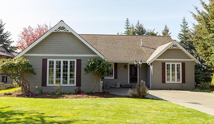 Front view of a modern residential house.