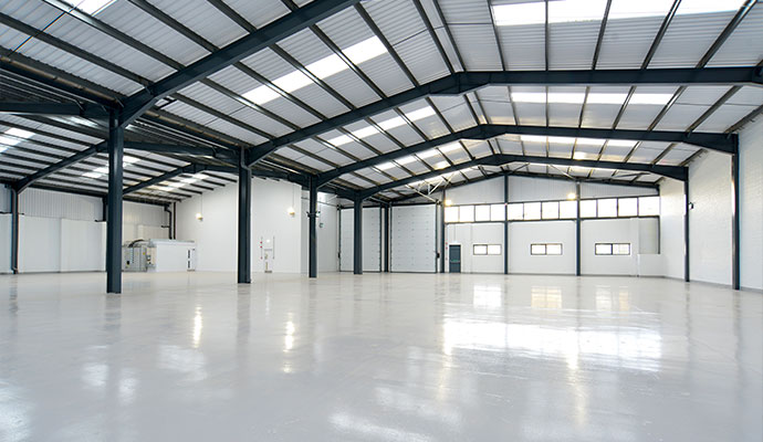 Clean empty warehouse interior