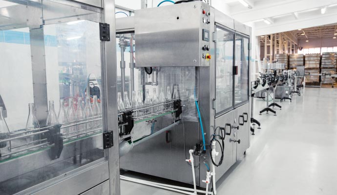 Interior view of a food production facility