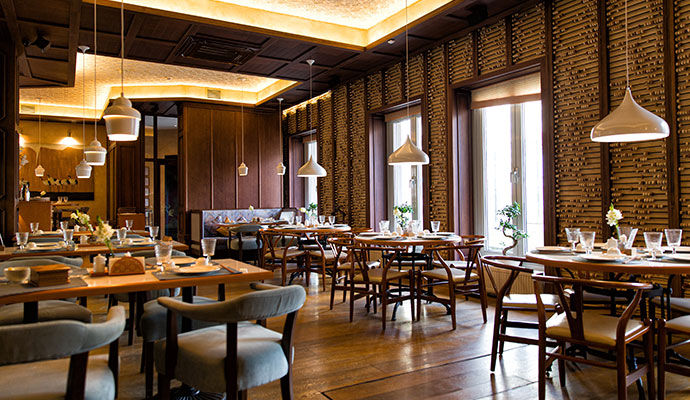 Inside view of a beautiful elegant restaurant