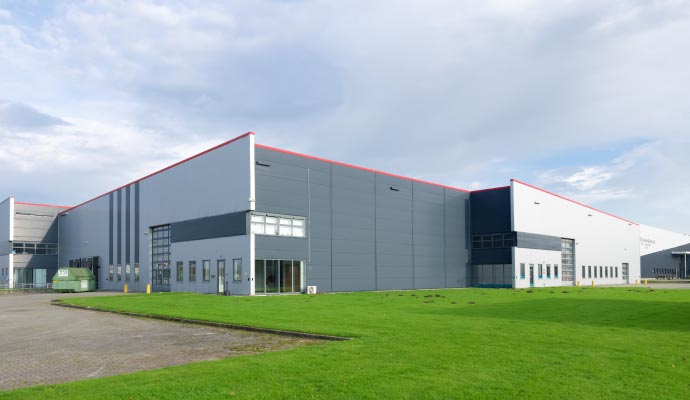 Exterior view of a warehouse