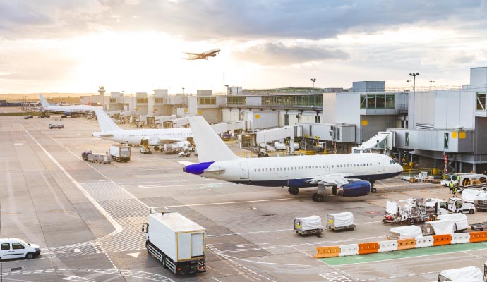 Wide view of an airport