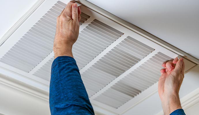 replacing dirty hvac air filter