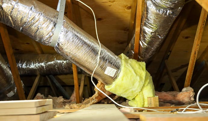 Professional Duct Leakage Solutions Professional duct leakage detection and repair service in progress
