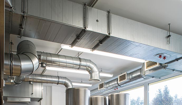 Sheet metal air duct for industrial parks